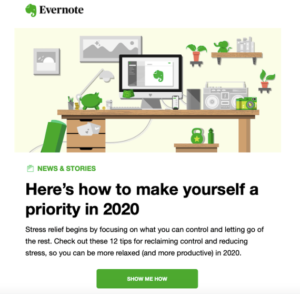 Evernote call to action